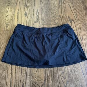 Lands End Womens Solid Black Swim Skirt Attached Brief Suit Bottom Plus Size 18